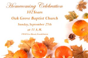 102nd Homecoming Announcement