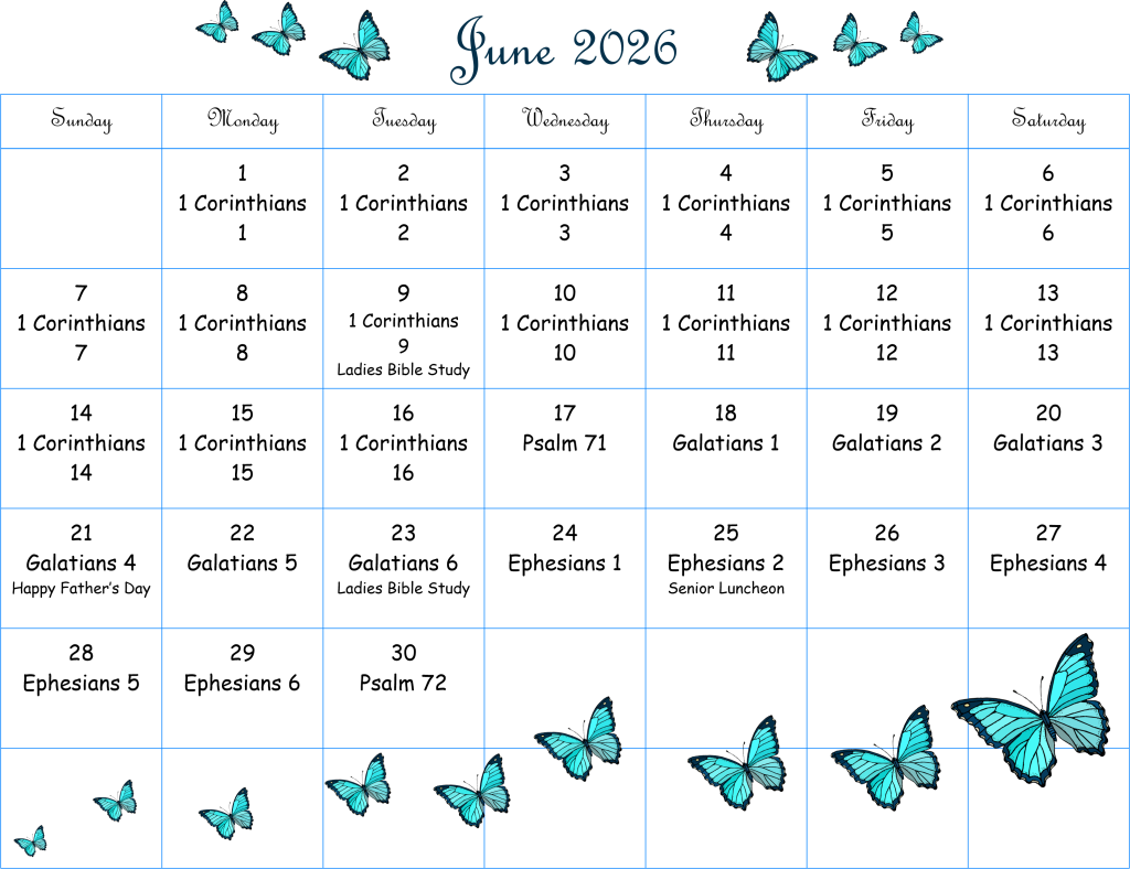 June Bible Reading Calendar Image